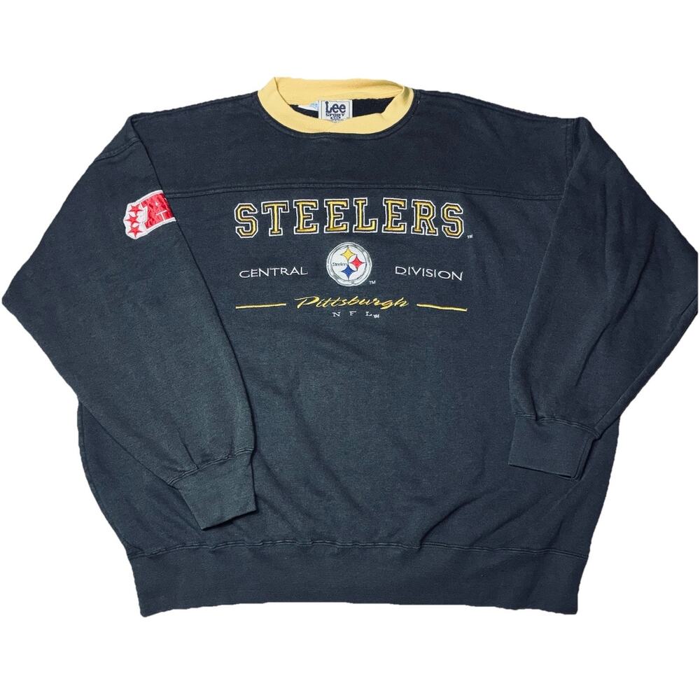Vintage Pittsburgh Steelers Lee Sport sweatshirt XXL Black And Yellow NFL